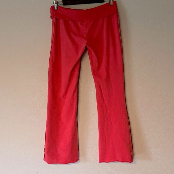 Beach Rays Pink Flare Lounge Pants with Rough Hem and Folding Waistband. Size M. - Picture 2 of 6